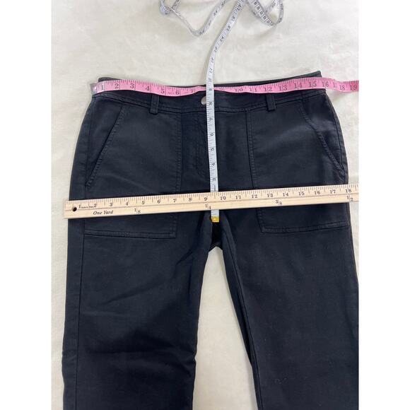 Eileen Fisher Organic Cotton Front Patch Pocket Tapered Leg Pants Black 8 Petite - Picture 5 of 6